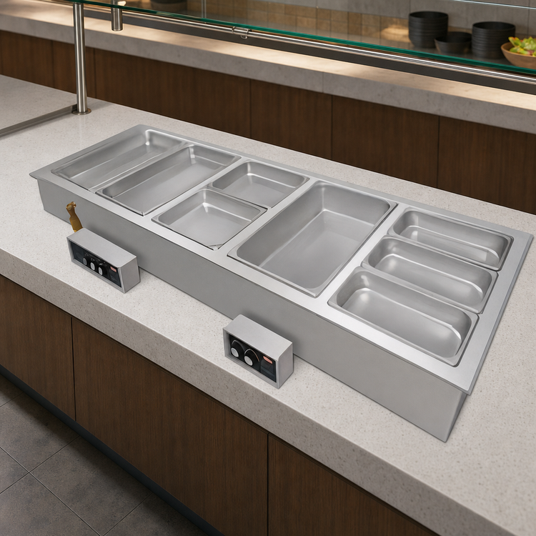 Product image #3 for Hatco HWBI-4M Drop-In Modular/Ganged Heated Well, 4 Full-Size Pan Capacity, Wet or Dry
