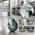 Thumbnail image #4 for Universal 5-Inch Plate Caster Set with Brake, Polyurethane, 220 lb Capacity