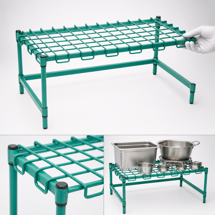 Product image #3 for EagleGard 24 x 21 x 14 Inch Blue-Green Hybrid Epoxy Wire Dunnage Rack, 1600 lb Capacity