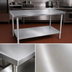 Thumbnail image #3 for John Boos Stallion 108-Inch x 24-Inch 16-Gauge Stainless Steel Flat Top Work Table with Safety Edge and Adjustable Undershelf
