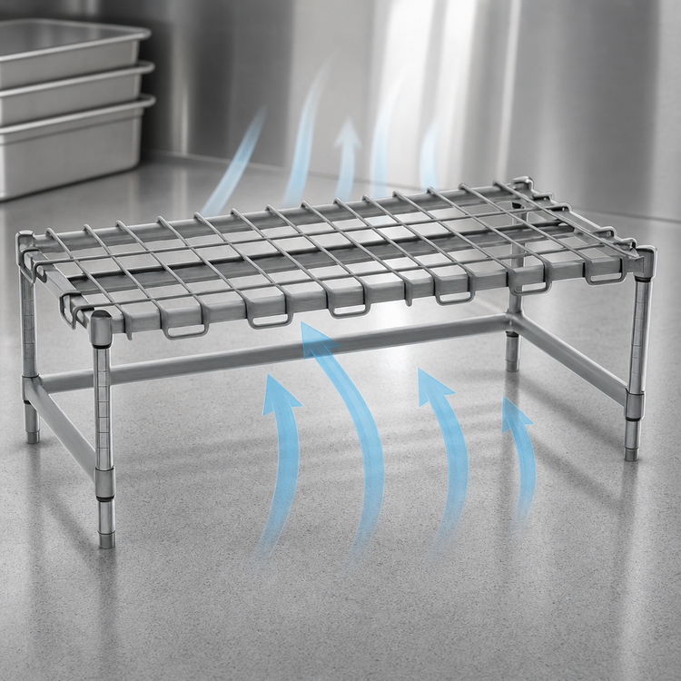 Product image #3 for Eagle Group 36 x 18 x 14 Inch Chrome Wire Dunnage Rack with Removable Wire Assembly, 1600 lb. Capacity