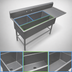 Thumbnail image #3 for John Boos Pro-Bowl 3-Compartment Stainless Steel Platter Sink with Right Drainboard, 90-3/16 Inch Wide