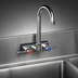 Thumbnail image #3 for BK Resources Evolution Series 4-Inch Centers Splash Mount Stainless Steel Gooseneck Faucet