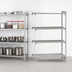 Thumbnail image #4 for Cambro Camshelving Premium 4-Shelf Vented and Solid Add-On Polymer Shelving Unit, 18 x 72 x 72 Inches