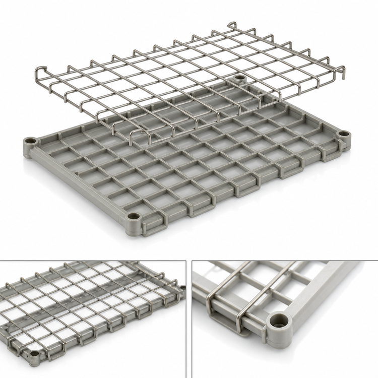 Product image #3 for EagleGard Hybrid Epoxy Dunnage Shelf with Removable Wire Mat, 36"W x 24"D