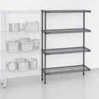 Thumbnail image #3 for Eagle Group Valu-Master A4-74-1860V 4-Tier Add-On Wire Shelving Unit, 60W x 18D x 74H, Pewter Gray Epoxy