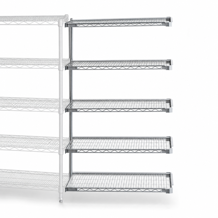 Product image #3 for EAGLEbrite 5-Tier Add-On Wire Shelving Unit, 42 Inches W x 18 Inches D x 74 Inches H, Zinc Finish