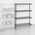 Thumbnail image #3 for Eagle Group Valu-Master 4-Tier Add-On Wire Shelving Unit, 60W x 18D x 74H, Pewter Gray Epoxy