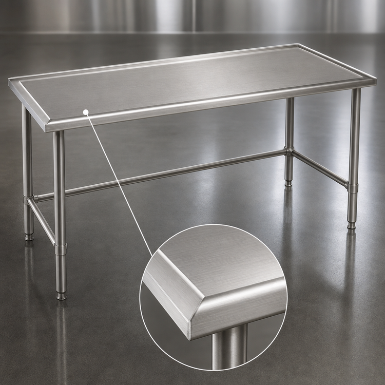 Product image #3 for Eagle Group Spec-Master Marine Series Stainless Steel Work Table, 72 x 24 Inches, Box Marine Edge