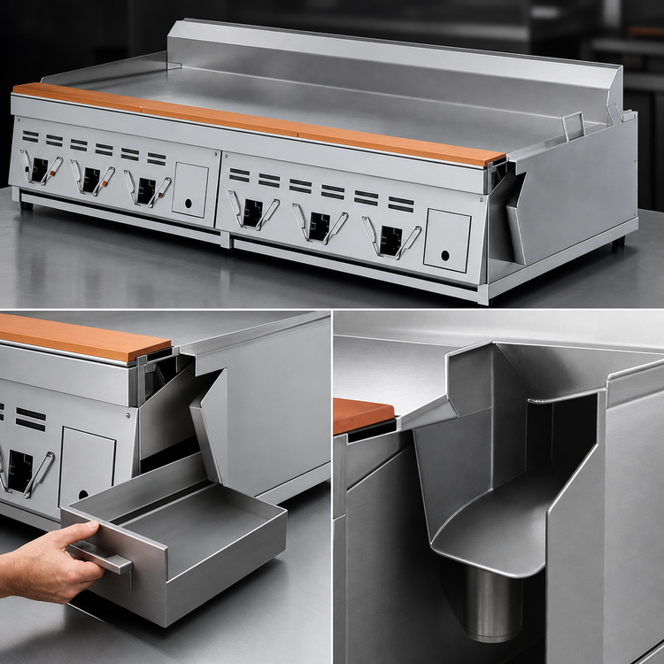 Product image #3 for Garland Master CG-72R 72-Inch x 24-Inch Countertop Gas Rear Drain Production Griddle