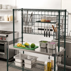 Thumbnail image #3 for Metro SmartWall CR1848AIO Stainless Steel All-in-One Prep Station, 48 x 18 in, Mounted Grid, 1 Wire Overshelf, Open Base