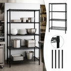 Thumbnail image #3 for Quantum WR86-2136BK 4-Shelf Stationary Wire Shelving Starter Kit, 36"W x 21"D x 86"H, Black Epoxy
