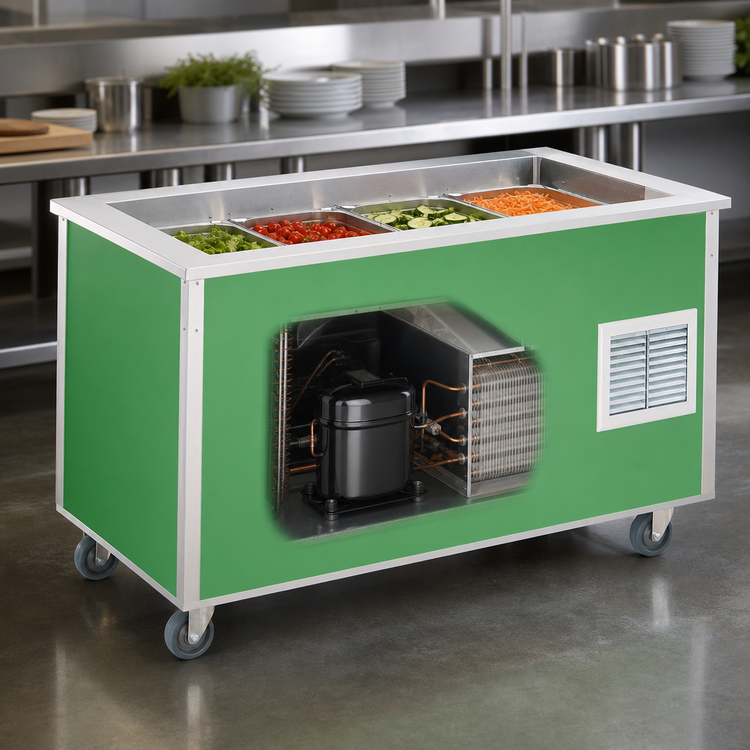 Product image #3 for Vollrath 4-Series Signature Server® 3-Pan NSF7 Refrigerated Cold Station, Stainless Steel Countertop, 46 x 28 x 34 Inches