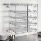Thumbnail image #3 for Eagle Group QuadTruss S3-5B-SSW1824C 5-Tier Piggyback Wall-Mounted Wire Shelf Kit, 24 x 18 Inches, Chrome