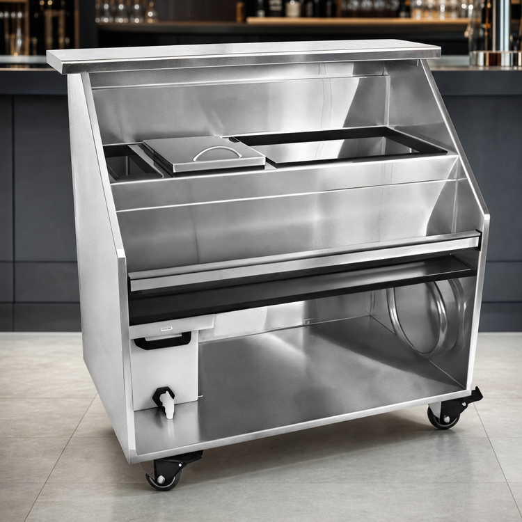 Product image #3 for Glastender Portable Bar for Stackable Cups with Stainless Steel Top, Ice Bin, and Beverage Compartment