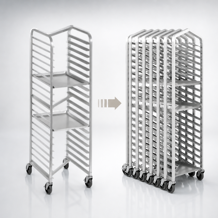 Product image #4 for Channel 402AN Standard Heavy-Duty Nesting Aluminum End-Load Bun Pan Rack, 15-Pan Capacity