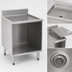 Thumbnail image #3 for Eagle 2200 Series Recessed Worktop Underbar Glass Rack Storage Unit, 18 Inch Wide, Open Front Cabinet Base