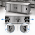 Thumbnail image #3 for BK Resources Dual Access Stainless Steel Chef Table Cabinet Base with Sliding Doors, 120 x 30 x 34-3/4 Inch