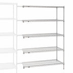 Thumbnail image #3 for Metro Super Erecta 5AN467C 5-Shelf Add-On Wire Shelving Unit, 60W x 21D x 74H, Chrome