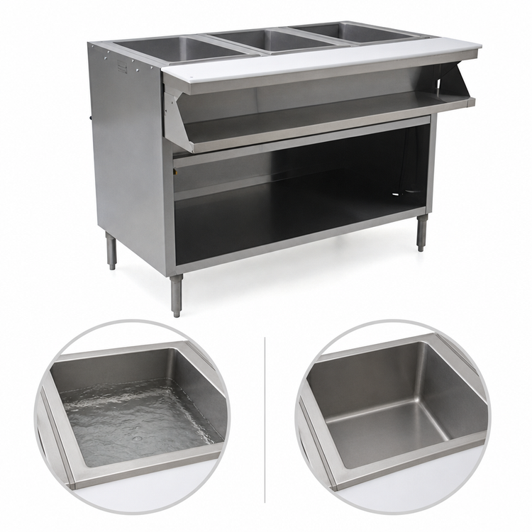 Product image #3 for Spec-Master Electric Sealed Well Hot Food Table, Open Front, 4-Well, 63-1/2 Inch Wide, 240V