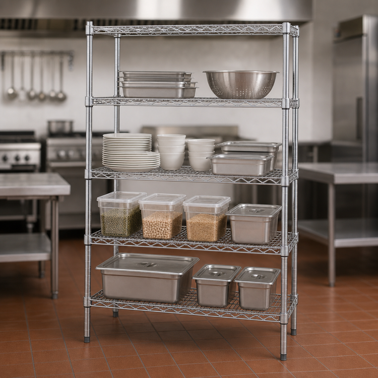 Product image #3 for Metro Super Erecta Chrome Plated Stationary Starter Wire Shelving Unit, 24 x 18 x 63 Inches, 4 Shelves