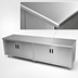 Thumbnail image #3 for Advance Tabco 72 x 24 Inch 14-Gauge 304 Stainless Steel Enclosed Cabinet Base Work Table with Mid-Shelf and Hinged Doors