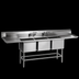 Thumbnail image #3 for Eagle Spec-Master FN Series Coved-Corner Three-Compartment Sink with Dual 18-Inch Drainboards, 96-Inch Wide, 14-Gauge Stainless Steel