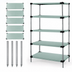 Thumbnail image #3 for Quantum 304 Stainless Steel 5-Shelf Solid Shelving Starter Kit, 48 x 14 x 86 Inches