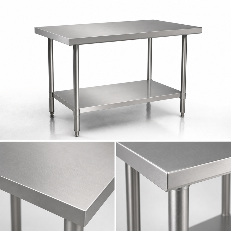 Product image #3 for Mixrite 48" x 36" Stainless Steel Work Table with Adjustable Undershelf and Legs