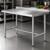 Thumbnail image #3 for 48 Inch x 24 Inch Stainless Steel Work Table with 2 Inch Rear Up-Turn and Open H-Base