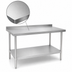 Thumbnail image #3 for 72 Inch x 24 Inch x 38 Inch 18/430 Stainless Steel Work Table with 2 Inch Backsplash and Undershelf