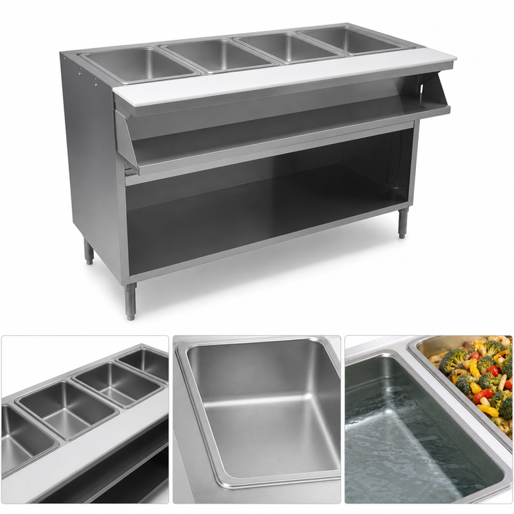 Product image #3 for Spec-Master SHT4OB-240-3 Four Pan Electric Sealed Well Hot Food Table