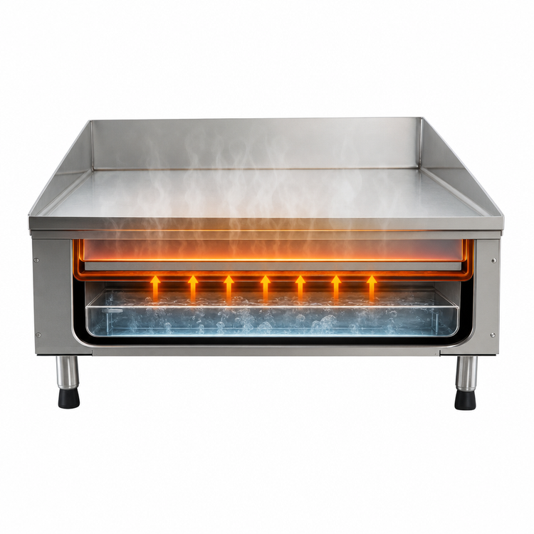 Product image #3 for AccuSteam Electric Steam-Heated Countertop Griddle, 24 x 24 Inch, 240V, 3-Phase