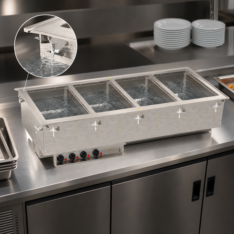 Product image #3 for Vollrath 4-Well Electric Drop-In Hot Food Well with Auto-Fill and Thermostatic Controls