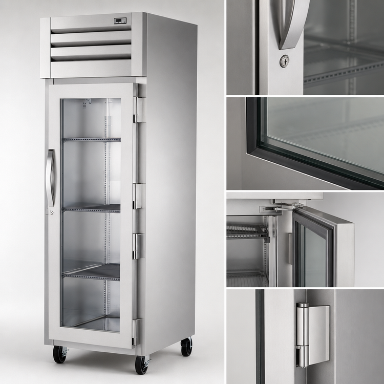 Product image #3 for True Spec Series One-Section Glass Swing Door Reach-In Refrigerator, Self-Contained Top-Mount, 1/4 HP