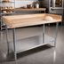 Thumbnail image #3 for John Boos Baker's Top Wood Work Table with 4-Inch Coved Riser and Adjustable Stainless Steel Undershelf, 48 x 24 Inches