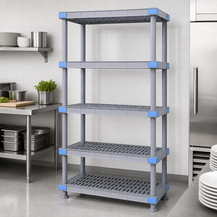 Product image #3 for Millenia 36"W x 18"D x 86"H Gray Polymer 5-Shelf Stationary Starter Shelving Unit