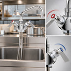 Thumbnail image #3 for Fisher 31130 Single-Hole Deck-Mount Dual-Control Commercial Faucet with 12-Inch Swivel Spout and Lever Handles