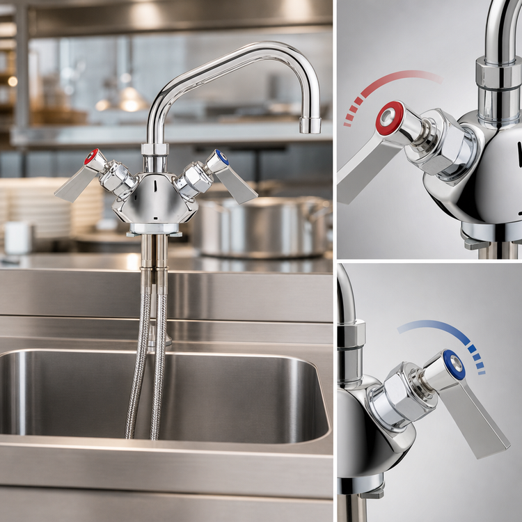 Product image #3 for Fisher Single-Hole Deck Mount Dual-Control Faucet with 12-Inch Swing Spout
