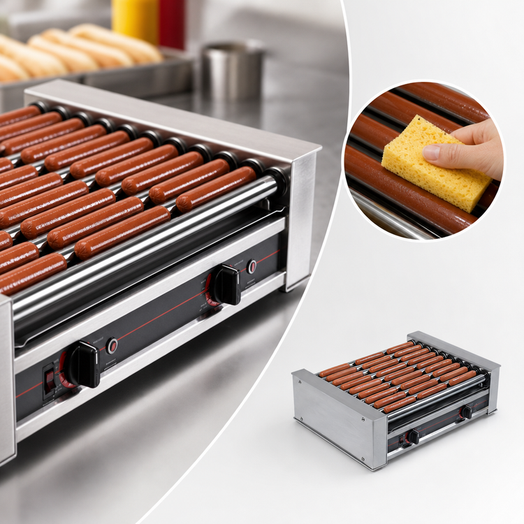 Product image #3 for Nemco Roll-A-Grill® 75 Hot Dog Roller Grill with Digital Temperature Readout, 16 GripsIt Rollers