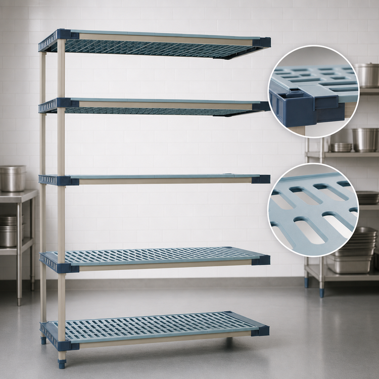 Product image #3 for MetroMax 4 5-Shelf Add-On Polymer Shelving Unit, 60W x 24D x 74H