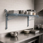 Thumbnail image #3 for Quantum WC14-CB1472GY 72"W x 14"D Wall-Mounted Cantilever Single Wire Shelf, Gray Epoxy Antimicrobial Finish