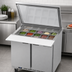 Thumbnail image #3 for Beverage-Air Mega Top Two-Section Refrigerated Prep Table with See-Thru Lids, 36-Inch Wide, 15-Pan Capacity