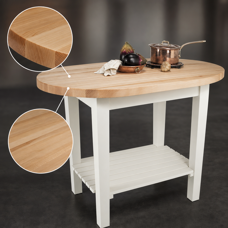 Product image #4 for John Boos Boos Block Elliptical C-Table, 72 x 30 x 35 Inch, 1-1/2 Inch Maple Butcher Block Top