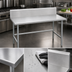 Thumbnail image #3 for Advance Tabco 48-Inch x 30-Inch 304 Stainless Steel Work Table with 10-Inch Backsplash and Open Base
