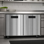 Thumbnail image #4 for Koolmore KM-UCR-2DSS 48-Inch Two-Section Undercounter Reach-In Refrigerator, 11 Cu. Ft., Solid Stainless Steel Doors