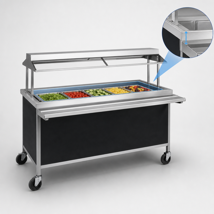 Product image #3 for Atlas Metal CARM-5 77-1/2" 5-Pan Mobile Cold Food Serving Counter