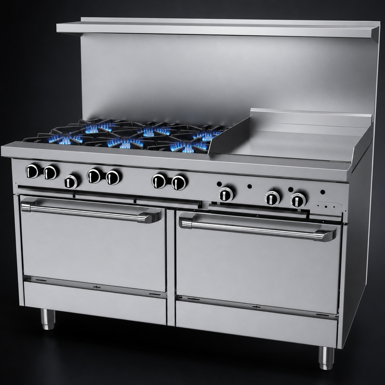 Product image #3 for Garland Signature G Starfire Pro Series 60-Inch Gas Restaurant Range with 6 Open Burners, 24-Inch Griddle and 2 Standard Ovens