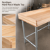 Thumbnail image #3 for John Boos Baker's Top Wood Work Table with Galvanized Base and 4-Inch Coved Riser, 48 x 30 Inches