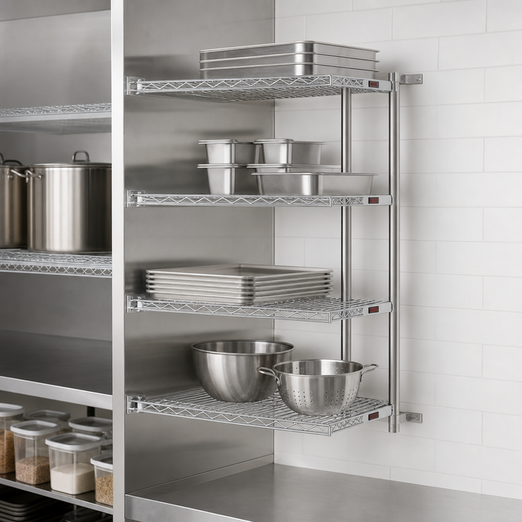 Product image #3 for Eagle Group 4-Tier Add-On Wire Shelving Unit, 24 x 21 x 74 Inches, Stainless Steel Finish